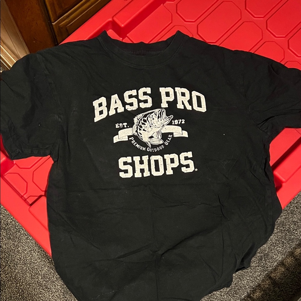 Bass Pro Shops Black Tee with White Logo